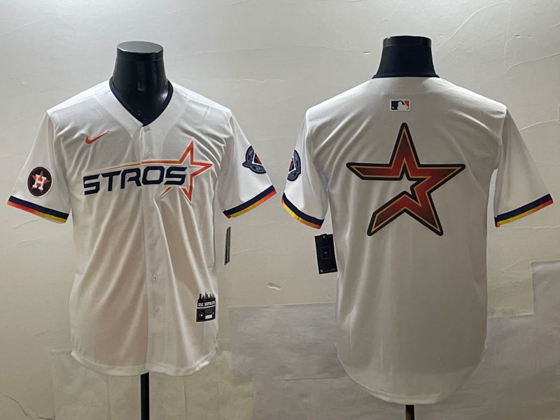 Men Houston Astros Blank White Three generations Joint Name 2025 Nike MLB Jersey style 10